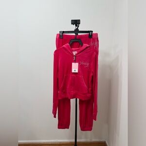 Juicy Couture Vixen Pink Velour Tracksuit Set